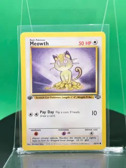 Meowth 56/64 1st Edition Jungle Set Common 1999 English Pokemon Card WoTC - Image 1