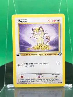 Meowth 56/64 1st Edition Jungle Set Common 1999 English Pokemon Card WoTC - Image 3