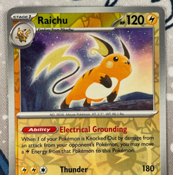 Raichu 026/165 Reverse Holo Rare Scarlet & Violet 151 Set Pokemon Card 2023 NM - Image 2