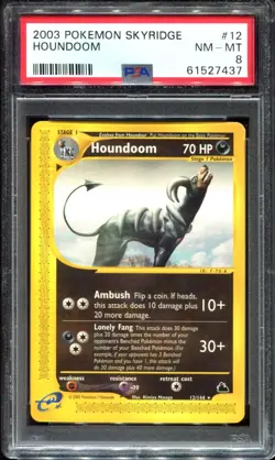 Houndoom 12/144 Non Holo Rare PSA 8 E Series Skyridge Pokemon Card - Image 1
