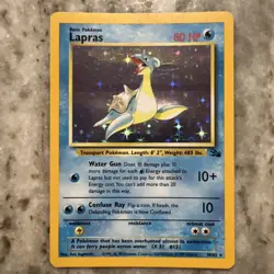 Pokemon TCG Lapras Fossil Holo Rare Card 10/62 1999 Edition LP/NM - Image 1