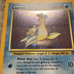 Pokemon TCG Lapras Fossil Holo Rare Card 10/62 1999 Edition LP/NM - Image 2