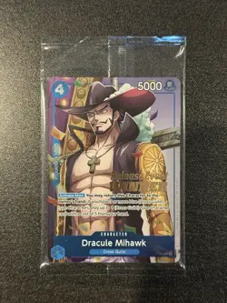 Dracule Mihawk P-081 Prerelease Event Winner Promo Sealed One Piece Card TCG NM - Image 1