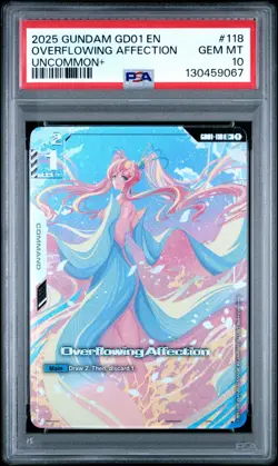 Gundam Card Game TCG Overflowing Affection U+ Alt Art Holo PSA 10 Gem Mint CCG - Image 1