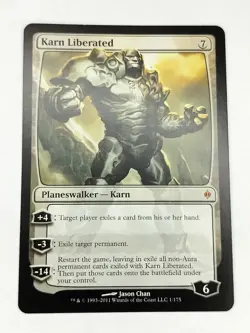 MTG Karn Liberated New Phyrexia 001/175 Magic the Gathering LP - Image 1