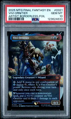 4833 Vivi Ornitier 2025 MTG Final Fantasy #0321 Artist Foil PSA 10 - Image 1