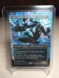 MTG Spider-Man Spectacular Spider-Man (0235) Borderless Textured Foil Black Suit - Image 1