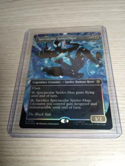 MTG Spider-Man Spectacular Spider-Man (0235) Borderless Textured Foil Black Suit - Image 5