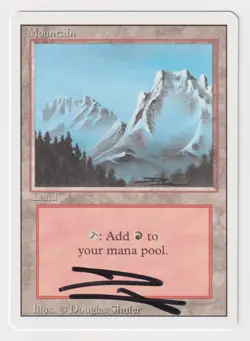 Signed Mountain (Blue) Proof NM Revised Artist Douglas Shuler 1994 MTG Magic AP! - Image 1