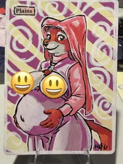 MTG Altered Art Anime Maid Marian Pregnant Hand Painted - Image 1