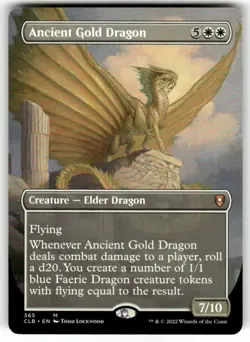 MTG ANCIENT GOLD DRAGON BORDERLESS Battle for Baldur's Gate *NM/M* - Image 1