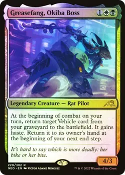 MTG Kamigawa: Neon Dynasty Greasefang, Okiba Boss Foil x1 Rare NM/M - Image 1