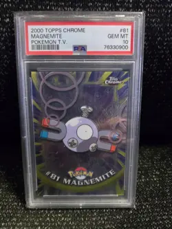PSA 10 2000 Pokemon Game Topps Chrome Magnemite TV Rare Base Series 2 GEM MINT - Image 1