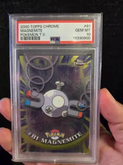 PSA 10 2000 Pokemon Game Topps Chrome Magnemite TV Rare Base Series 2 GEM MINT - Image 3