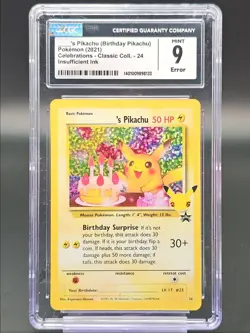 BIRTHDAY PIKACHU 2021 POKEMON CELEBRATIONS COLLECTION HOLO #24 CGC 9 - Image 1