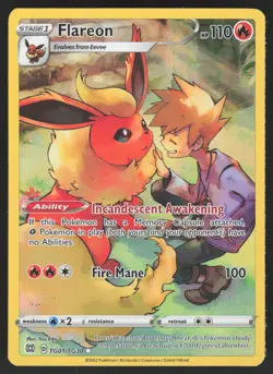 Flareon TG01/TG30 Ultra Rare Pokemon TCG Brilliant Stars Trainer Gallery LP - Image 1