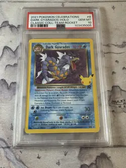 2021 Pokemon Celebrations Dark Gyrados 8/82 25th Anniversary Holo PSA 10 - Image 1