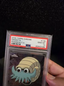 PSA 10 2000 Pokemon Game Topps Chrome Omanyte TV Rare Base Set Series 2 GEM MINT - Image 5