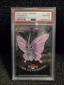 PSA 10 2000 Pokemon Game Topps Chrome Venomoth TV Rare Base Series 1 GEM MINT - Image 1