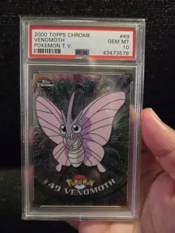 PSA 10 2000 Pokemon Game Topps Chrome Venomoth TV Rare Base Series 1 GEM MINT - Image 3