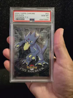 PSA 10 2000 Pokemon Game Topps Chrome Golduck TV Rare Base Set Series 1 GEM MINT - Image 3