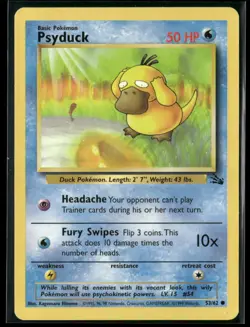 Pokemon Fossil #53/62 Psyduck Common, Near Mint- - Image 1