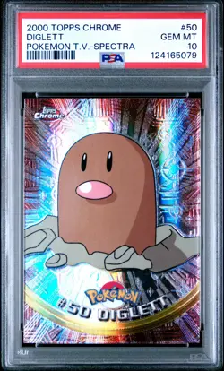 2000 TOPPS CHROME POKEMON T.V. SPECTRA #50 DIGLETT PSA 10 - Image 1