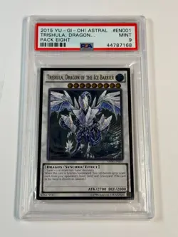 PSA 9 MINT Trishula Dragon of the Ice Barrier AP08-EN001 Ultimate Rare YUGIOH - Image 1