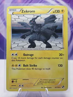 Pokemon TCG Zekrom 47/114 Black & White Holo Rare Card - Image 1