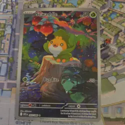 Pokemon TCG Sewaddle Card 87/86 SV White Flare Holo Illustration Rare NM - Image 1
