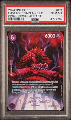 One Piece Card Game Eustass "Captain" Kid (OP07) OP05-074 Alt Art SP - PSA 10 - Image 1
