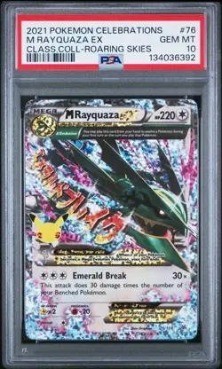 PSA 10 M Rayquaza EX Celebrations Classic 76/108 Holo Base Set Pokemon Card 2021 - Image 1