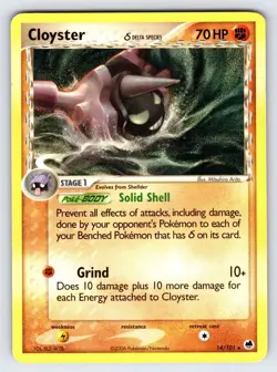 Cloyster 14/101 2006 EX Dragon Frontiers Pokemon Card TCG Arita Non Holo Rare Hp - Image 1