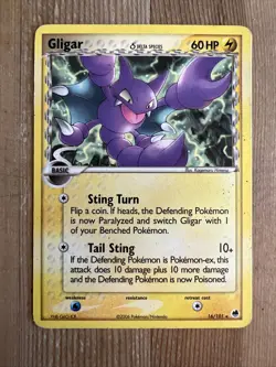 Gligar 16/101 Delta Species - 2006 EX Dragon Frontiers RARE Pokemon Card - MP - Image 1