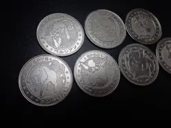 Pokemon Card Meiji Promo Battle Coin Silver x7 Clefairy Farfetch'd etc#5984 PLAY - Image 2