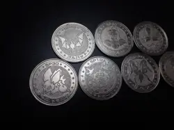 Pokemon Card Meiji Promo Battle Coin Silver x7 Golbat Victreebel etc #5986 PLAY - Image 2