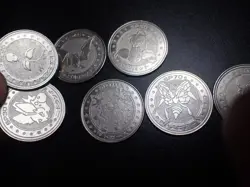 Pokemon Card Meiji Promo Battle Coin Silver x7 Golbat Victreebel etc #5986 PLAY - Image 5