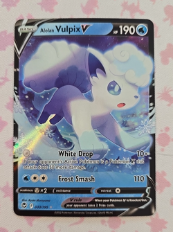 Pokemon Card TCG Alolan Vulpix V 033/195 Silver Tempest Full Art Holo - Image 1