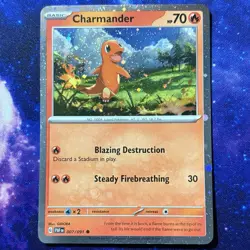 Holo CHARMANDER Card • COSMOS HOLO 007/091 • Pokemon S&V: Paldean Fates - Image 1