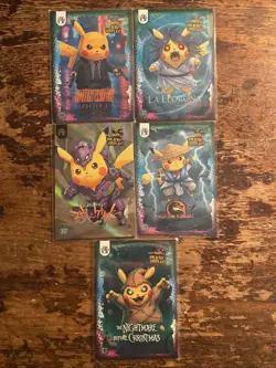 Lot Of 5 Pikachu Cosplay Fan Art Holyday Cards - Image 1