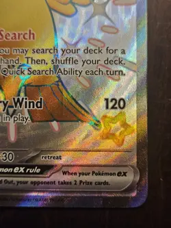 Pidgeot ex 221/091 SV: Paldean Fates PAF Shiny Rare Pokemon TCG Card NM Full Art - Image 4