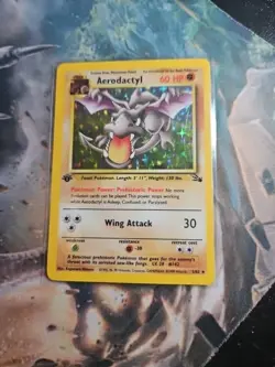 Aerodactyl 1/62 Holo Rare Pokemon Card Unlimited Fossil - Image 1