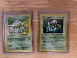 Pokemon TCG SHADOWLESS Bulbasaur Ivysaur 2 Card Lot Base Set NM/LP - Image 1