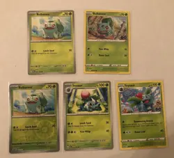 Lot Of 5 Bulbasaur and Ivysaur Pokemon Cards - Image 1