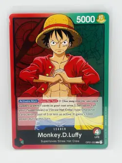 ONE PIECE Card Game Romance Dawn OP01-003 Monkey D Luffy Leader Pre Errata - Image 1