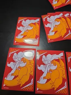 30X Pokemon TCG Card Sleeves Sun Moon Unbroken Bonds Charizard & Reshiram 2019 - Image 2