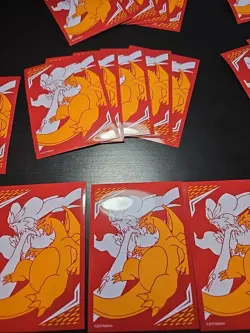 30X Pokemon TCG Card Sleeves Sun Moon Unbroken Bonds Charizard & Reshiram 2019 - Image 4