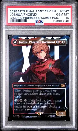 3146 Joshua Phoenix Dominant 2025 MTG Final Fantasy #0542 Surge Foil PSA 10 - Image 1