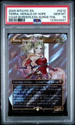 4697 Terra Herald of Hope 2025 MTG Final Fantasy FIC #212 Surge Foil PSA 10 - Image 1