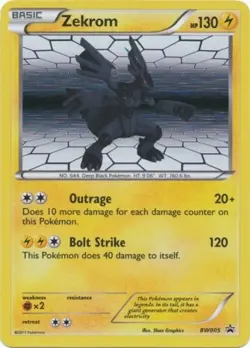 1x Zekrom - BW05 - Promotional Lightly Played Pokemon BW - Black Star Promos - Image 1